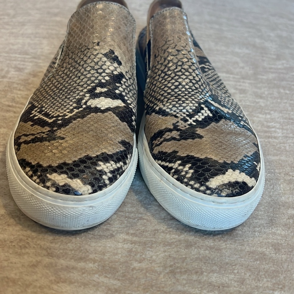 Aquatalia Shoes Snakeskin Embossed Leather Slip On Sneakers - Picture 2 of 6